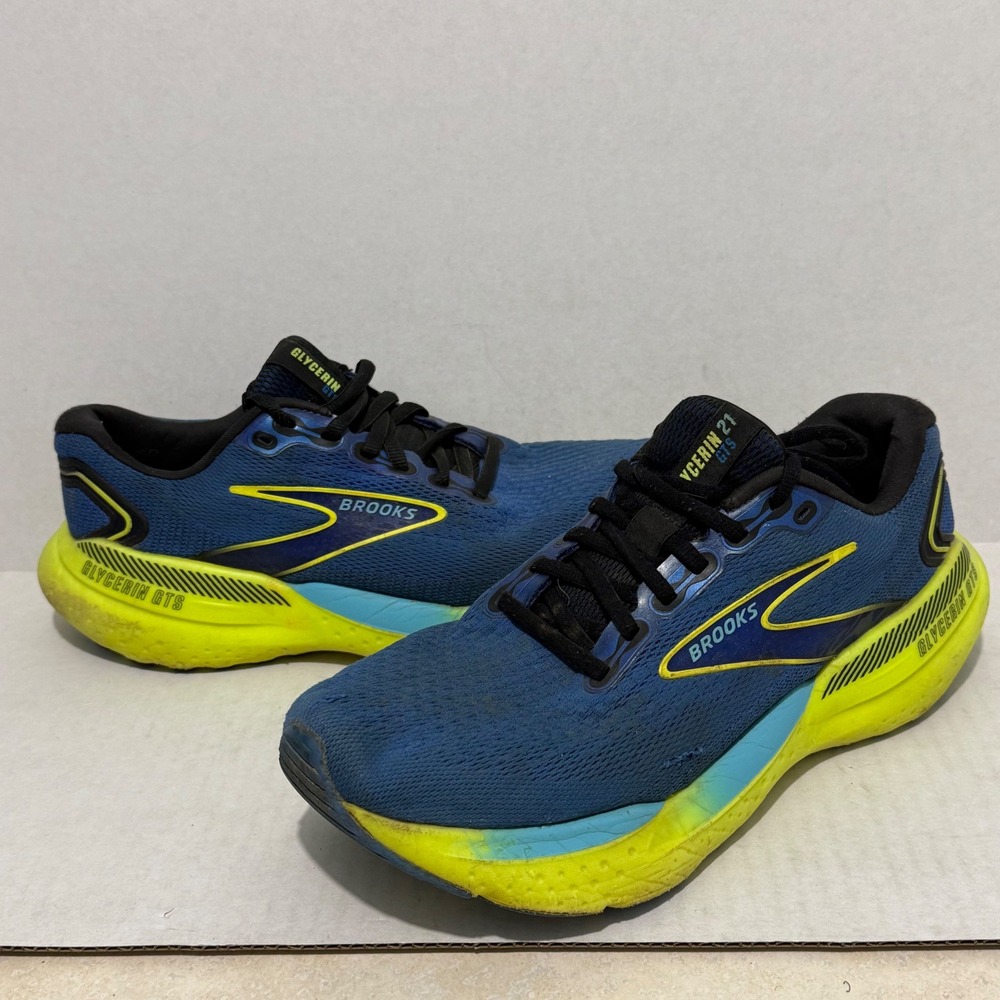 Brooks Glycerin GTS 21 Mens Running Shoes Blue Yellow 1104201D429 Size 9